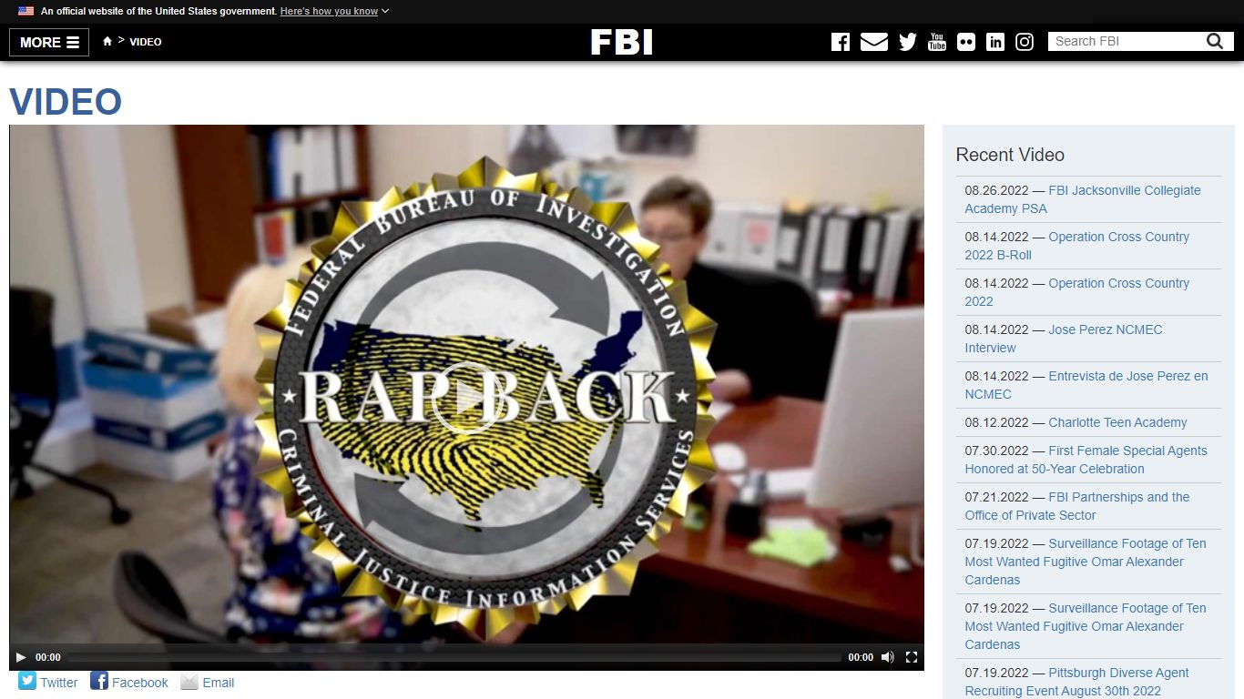 CJIS Noncriminal Rap Back Service — FBI