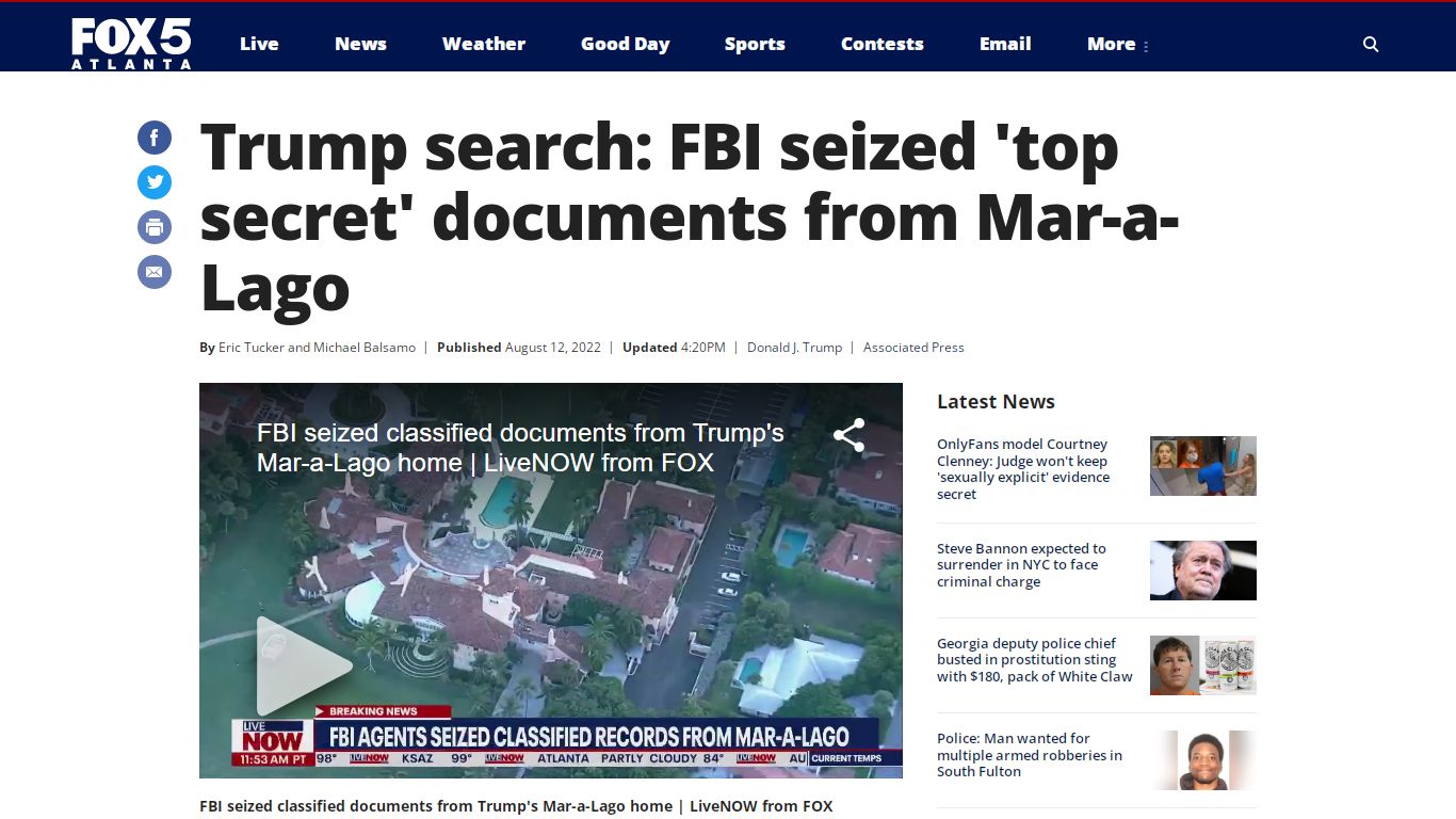 Trump search: FBI seized 'top secret' documents from Mar-a-Lago